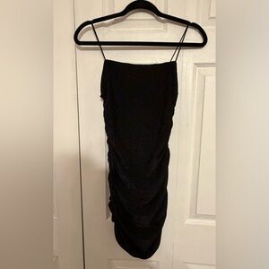 Elegant Black Ruched Dress